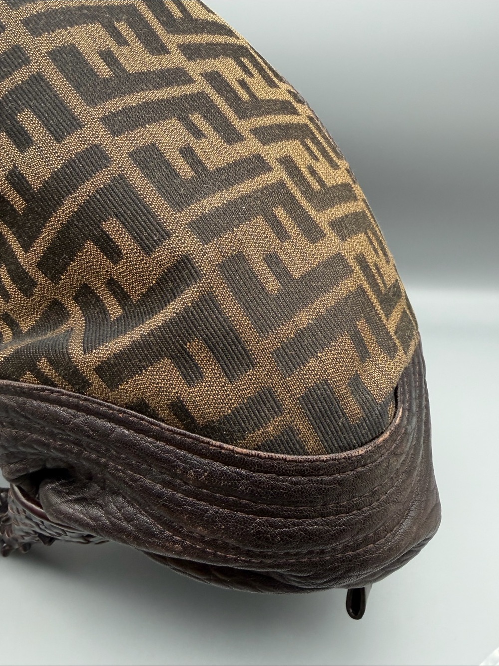 ❌SOLD❌Fendi Mini Spy Bag - Brown Zucca Canvas & Leather Top-Handle Bag - Picture 6 of 7